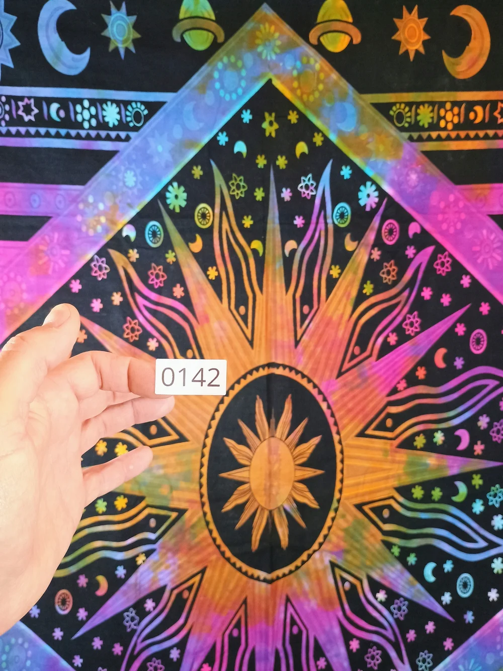 Bohemian Rainbow Sun & Moon Tapestry - Multicolor 58x53